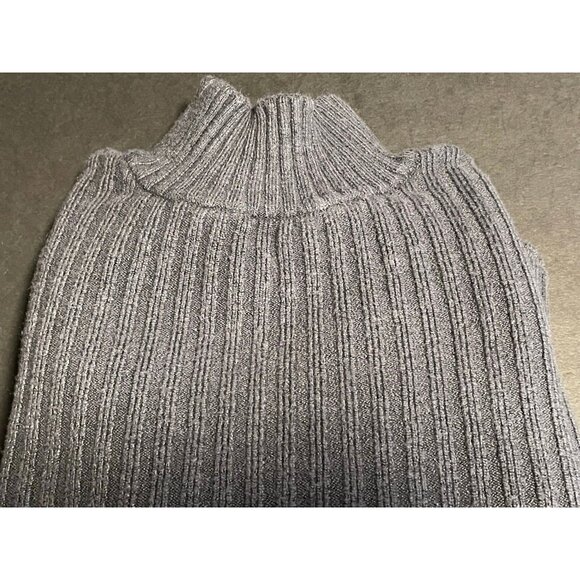 Loft turtleneck knit sweater womens medium long sleeve cuffed 140923 gray - Picture 8 of 9